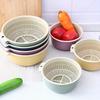 Vegetable Washing Basin, Plastic Double-layer Drain Basket, Rice Washer, Vegetable Washing Basin, Kitchen Fruit Washing Dish