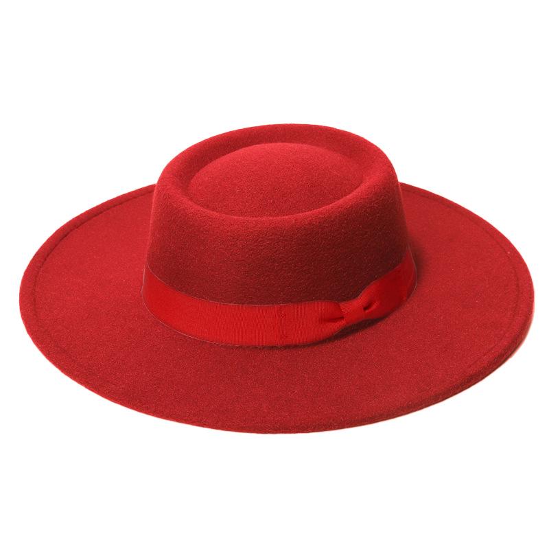 

Large Brim Wool Felt Fedora with Bow - Women s Autumn Winter Jazz Hat M (56-58cm)