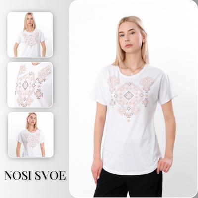 Camiseta de Mujer con Adorno Étnico – Algodón Suave Verano 8029-000-33 HC