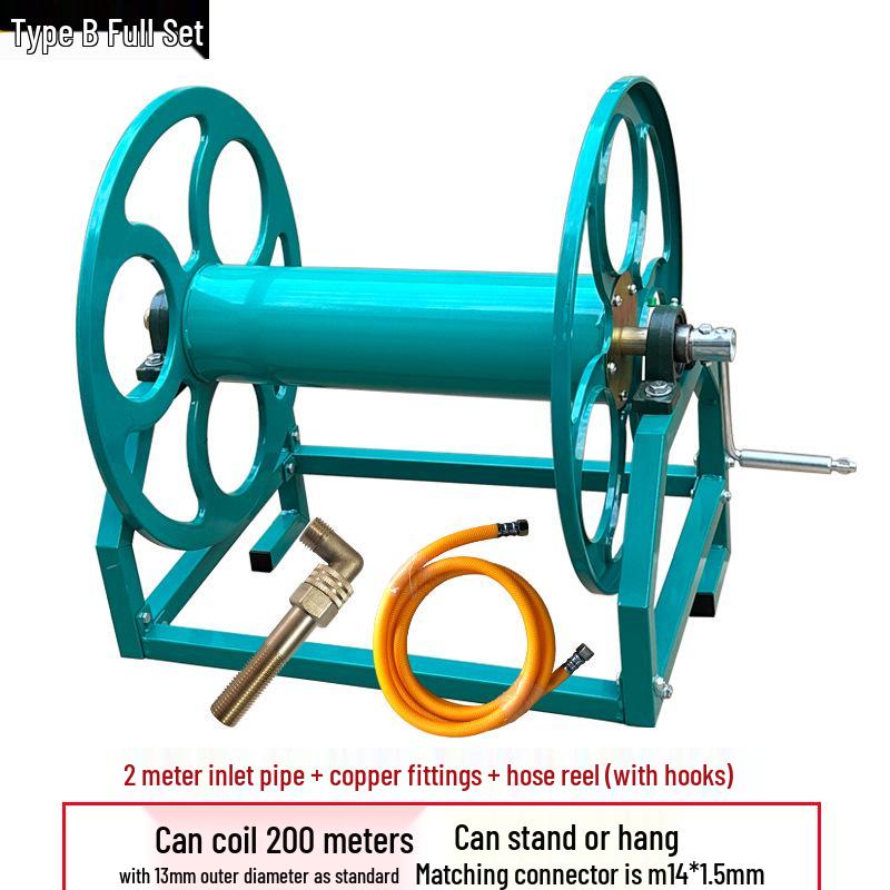 Jordbruksslangvinda & Elektrisk Reputläggningsställ med Armeringsjärnslager