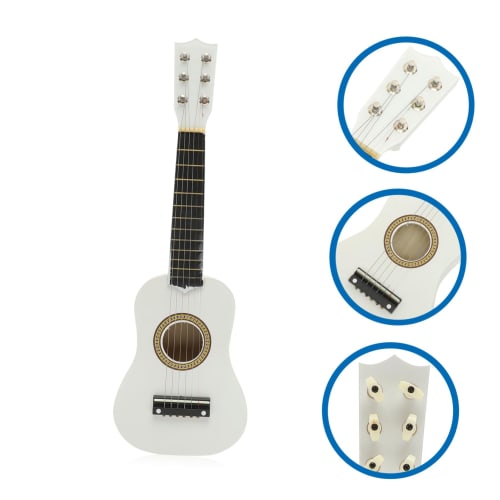 iplusmile 21-inch Small Acoustic Guitar for Beginners 6-String Wooden Guitar White