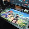 Genshin Impact Poster Farbe Mauspads Großes Gaming-Tischkissen Rutschfestes Laptop-Tablet Großes Mauspads XXL Matte Mini-PC-Spielmatte Mit Verriegeltem Rand