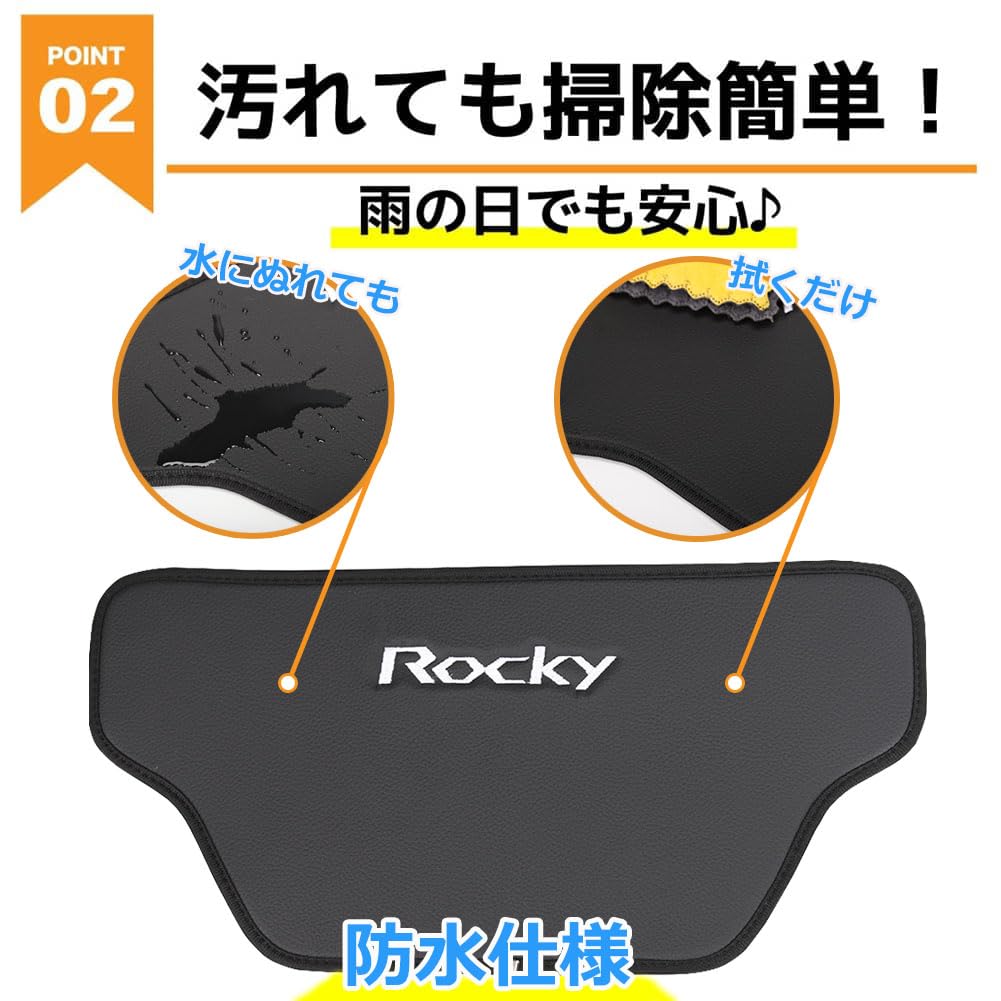 LEXLEYS Kick Seat Back Leather Rear Seat Back Protectors for Daihatsu Rocky Embroidered Scratch Protection Guards, Mats, A200/A210 Series,