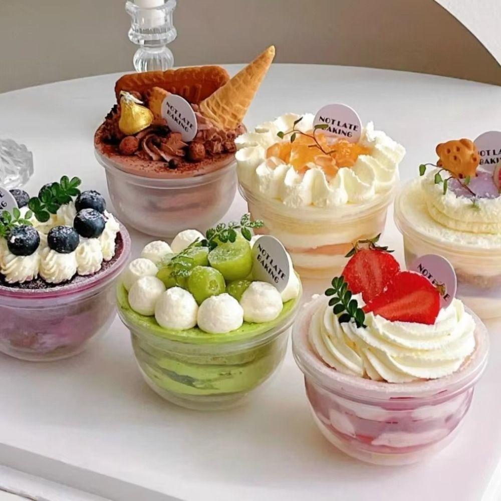 50 PCS Lids Milk Tea Cups Cupcake Beverage Containers 2025 Dessert Cups