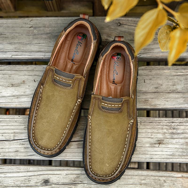 Chaussures en cuir véritable pour hommes de grande taille, chaussures à enfiler 39-48