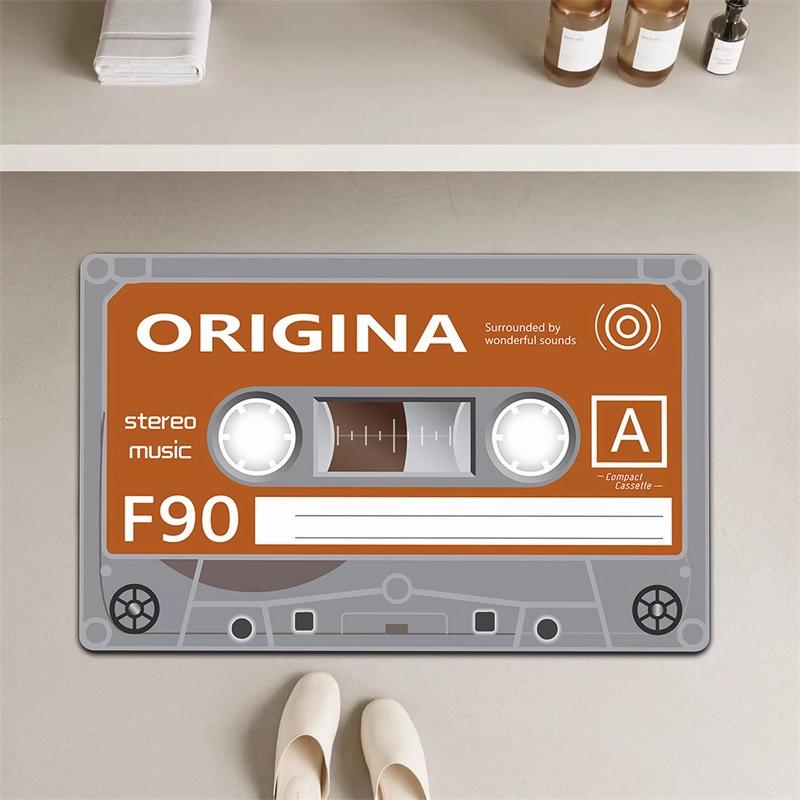 Vintage Tape Bathroom Entry Welcome Mat Super Absorbent Non-slip Soft Carpet Home Entrance Welcome Living Room Bedroom Mat