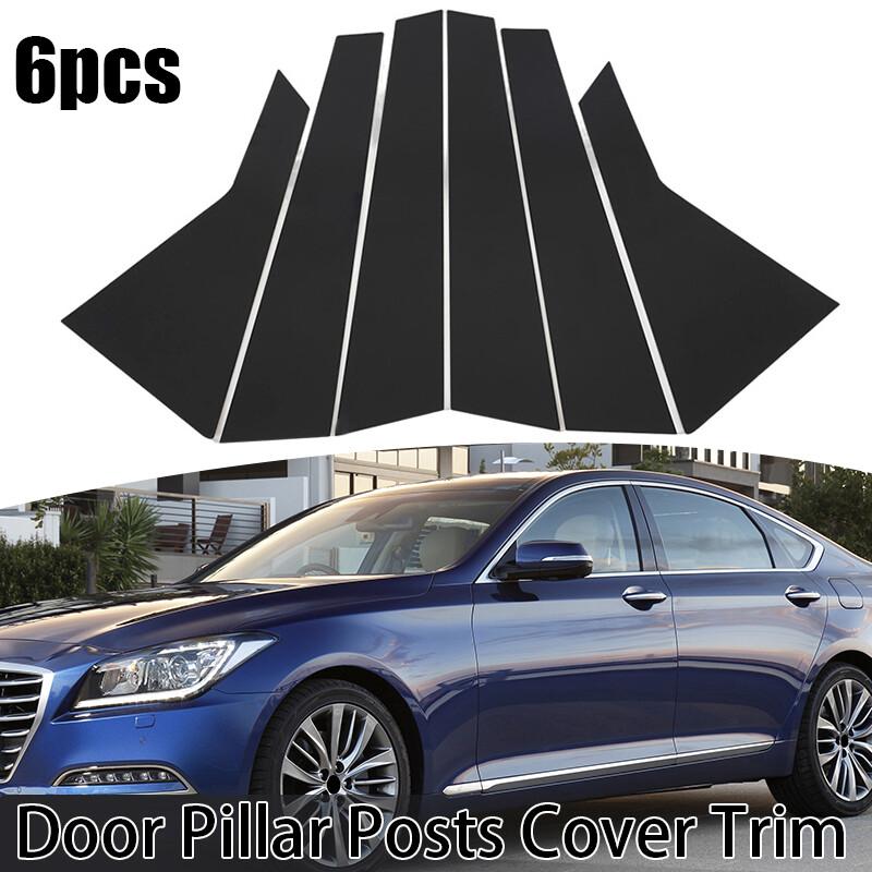 6PCS Gloss Black Pillar Posts Door Trim  For HYUNDAI GENESIS G80 Sedan 2015-2022