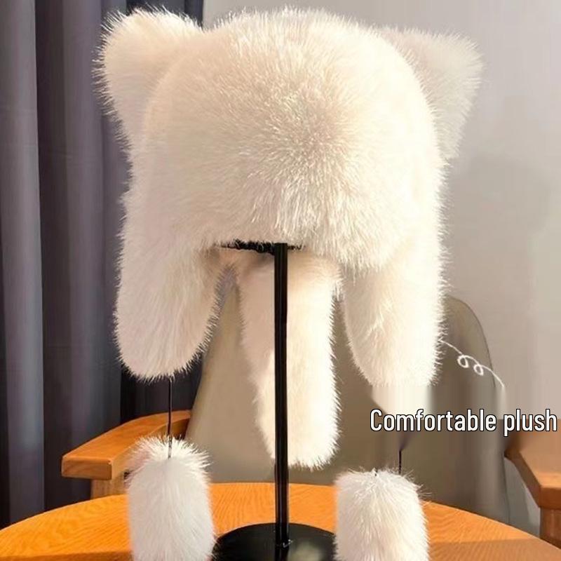 

Eco-Friendly Faux Fur Raccoon Hat with Ear Protection - Warm, Thick, Fashionable Full Head Cover for Adults Adjustable