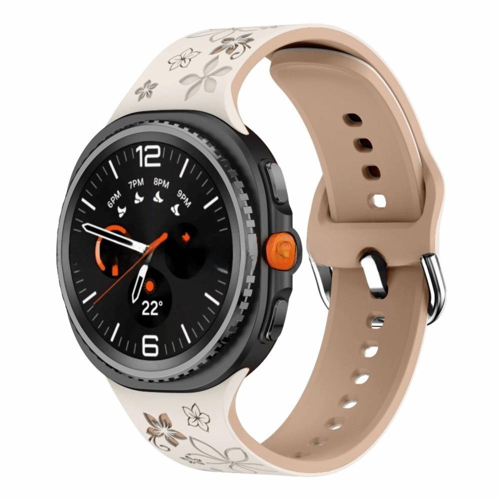 Silikonový řemínek na hodinky Bez mezer Vyřezávaný potisk Řemínek na hodinky Pohodlný náramek na hodinky pro Samsung Galaxy Watch 8/Watch 8 Classic Watch