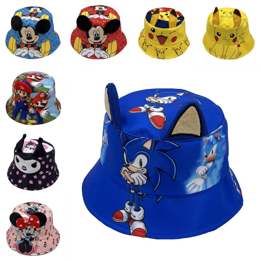 Pikachu Super Mario Bros Kuromi Pattern Fisherman Hat With Sun Protection For Kids And Teens