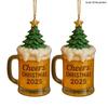 Christmas Drink Cup Ornaments Acrylic Hanging Decor for Tree Car Mirror Festive Birthday Party
