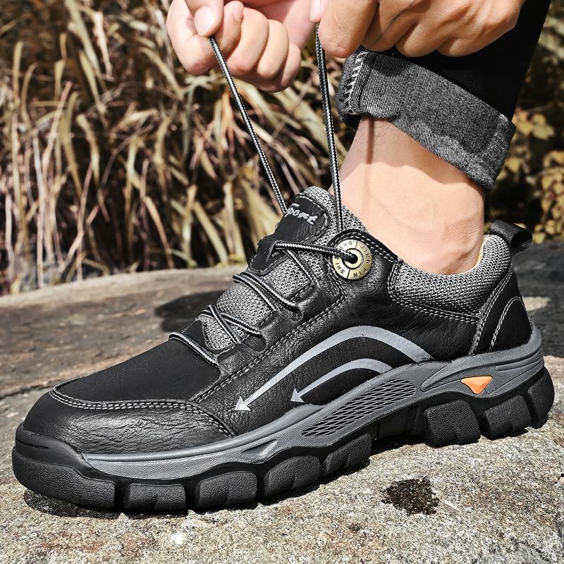 Fashion Men's Genuine Leather Shoes lace up soft Cowhide Elastic Light Fashion Business Casual Shoes Men Walking Non-slip Male Shoes Man
