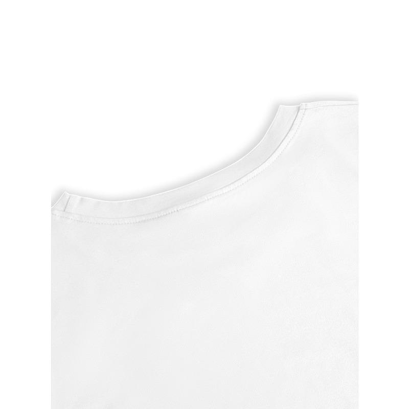 Rozmiary europejskie Nowość: Kreatywny T-shirt z nadrukiem wzoru liter, Idealny do codziennych stylizacji damskich, na wakacje, z krótkim rękawem, z okrągłym dekoltem