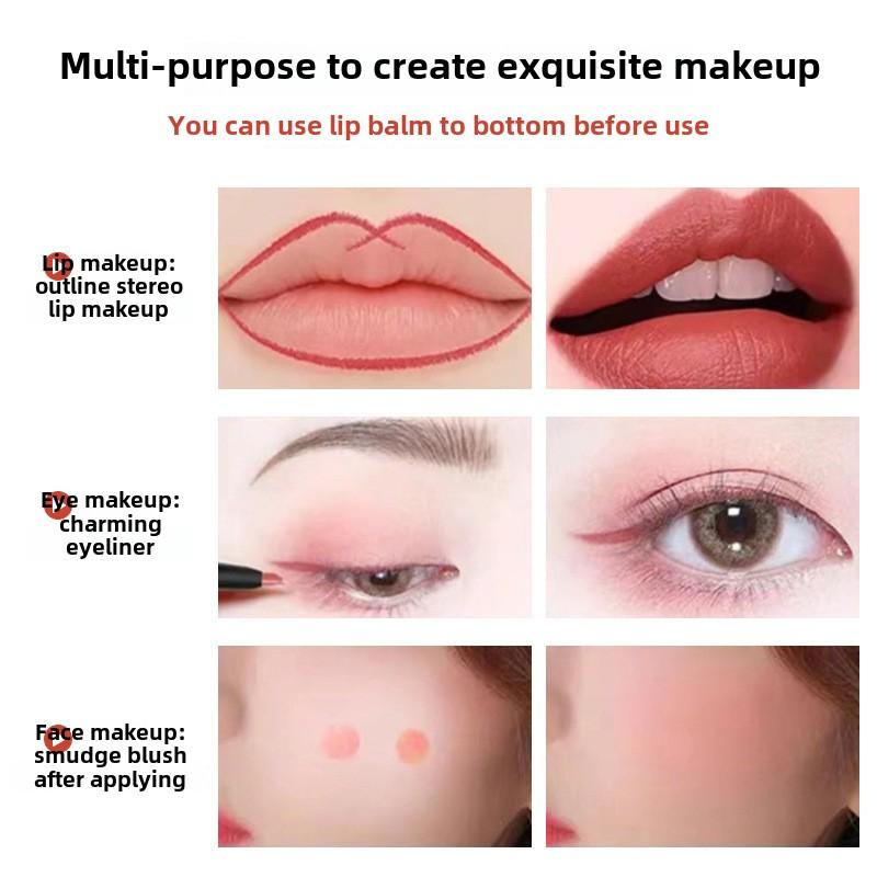 Velvet Matte Lip Liner, Waterproof Long-lasting Lip Pencil, Nude Peach Lip Liner for Smudge-proof Full Lips