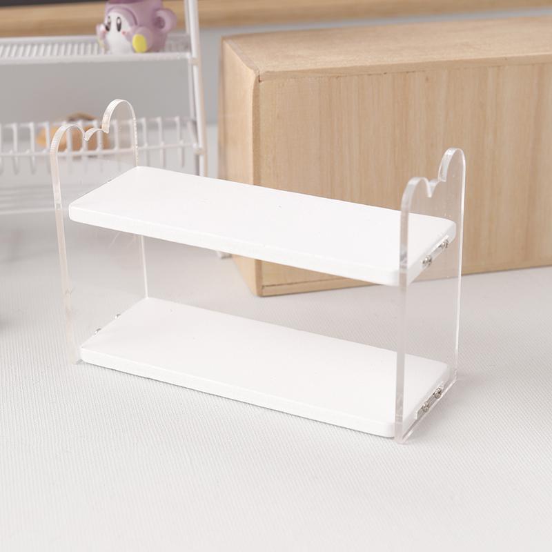 1:12 Dollhouse Miniature Storage Rack Food Display Stand Mini Shelves Bookshelf Flower Racks Cake Bread Storage Shelf Model Toy