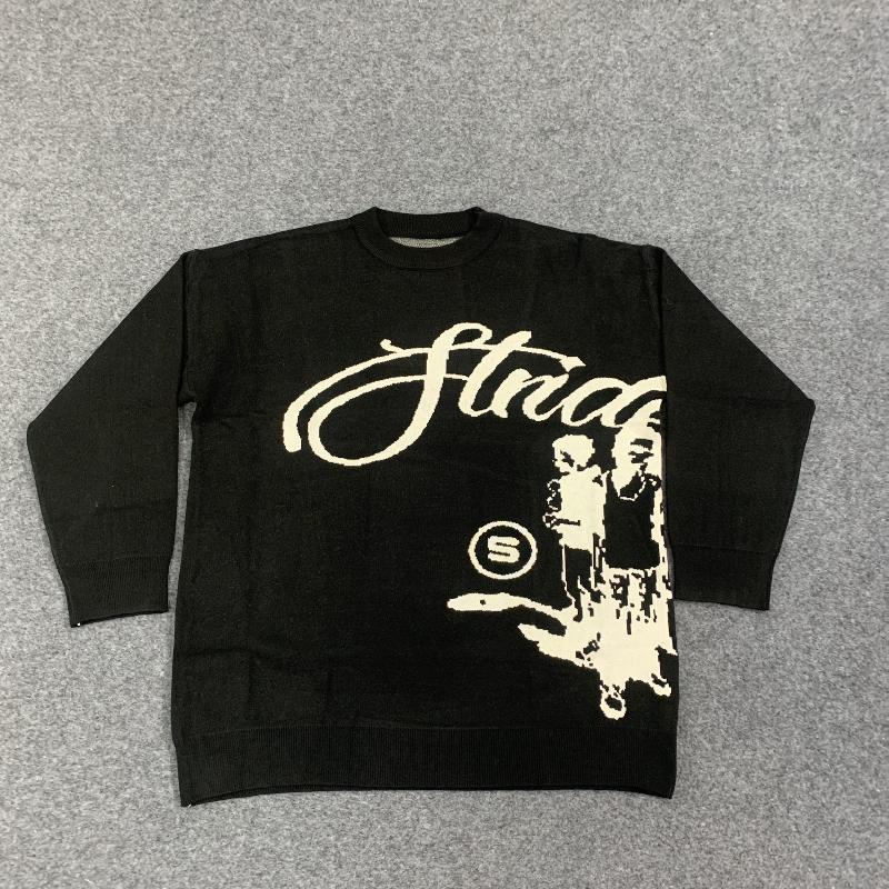 European and American Autumn and Winter Street Fashion Personalized Jacquard Casual Knitted Pullover Sweater