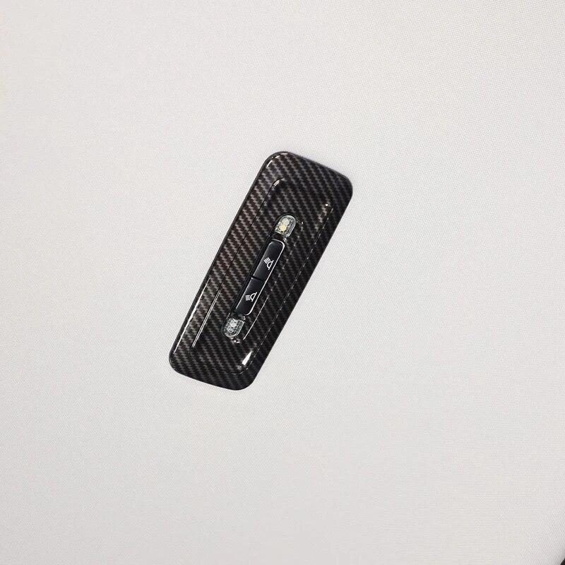 Carbon Fiber Style Car Rear Reading Light Frame Decorative Sticker Fit For Toyota Tundra 2022-23 Auto Interior Accessories