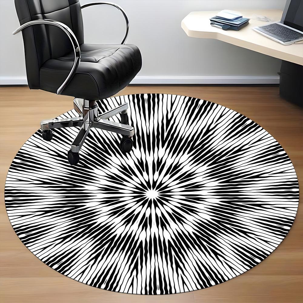 1PC Circular Pattern Chair Carpet for Office Non-Slip, Lightweight, Machine Washable Rug for Office, Sleeping, Room - Holiday Decoryy251009069