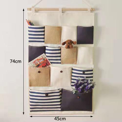 12/13 Pockets Fabric Hanging Bag Storage Bag On The Wall Behind The Door Dormitory Storage Bag Home Mobile Phone Sundries Decoration Hanging Pocket