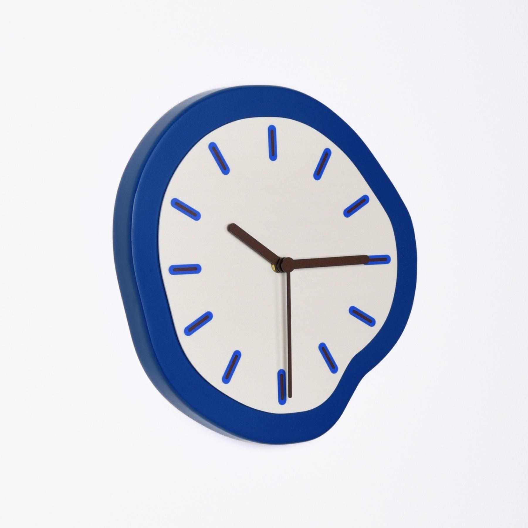 

High-quality Nordic Minimalist Blue Wall Clock Design Retro Simple Atmospheric Clock Living Room Wall High-end Prussian Blue - 28 × 30cm - SZ16-15