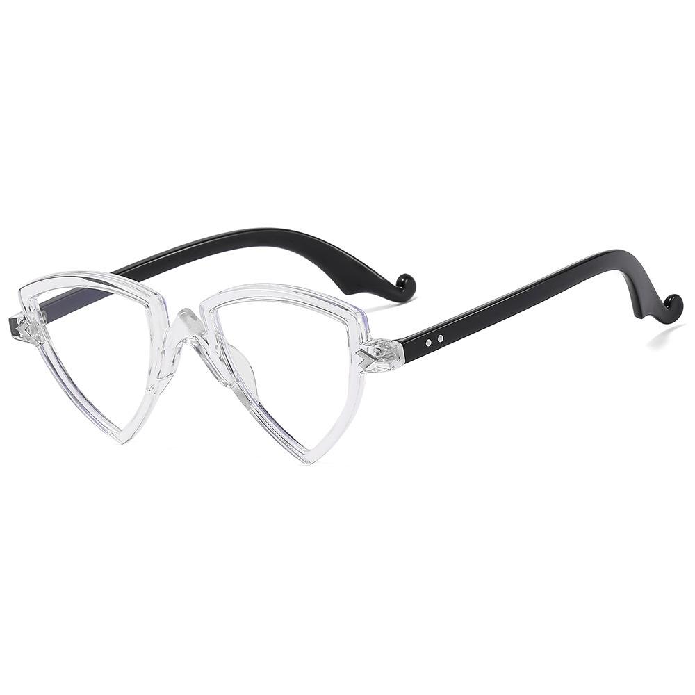 Women Personality Triangle Reading Glasses Blue Light Blocking Computer Eyewear Anti Eyestrain Cat Eye Presbyopic