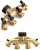 Four-Way Copper Water Faucet Splitter with High-Pressure-Resistant Rubber Coating.