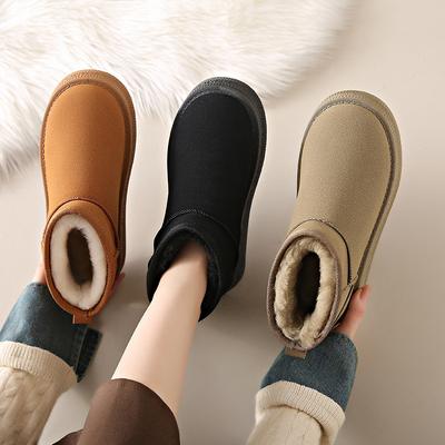 Thick-soled Short Snow Boots Women's New Winter Versatile Velvet Thickened Non-slip Warm Cotton Shoes