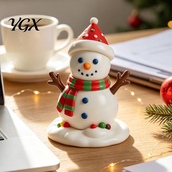 Durable Indoor Christmas Gift Ideas Resin Figurine, Cute Clay Style Santa Snowman Gingerbread Man Unique Holiday Party Photo Props Statue, Festive