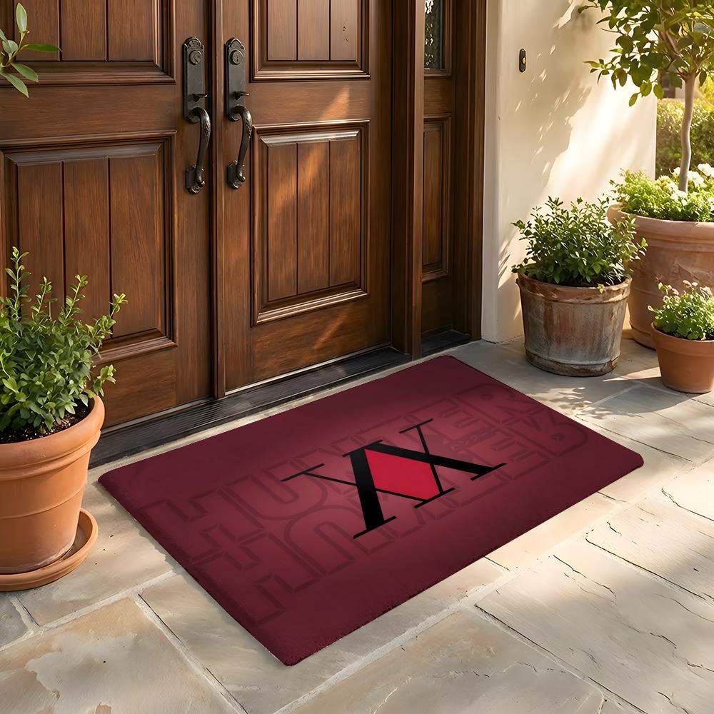 Floor Mat Soft Flannel Rug Non-Slip Absorbent Mat for Bathroom Bedroom Home Decor H-Hunter and H-Hunter Anime