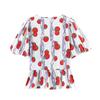 European and American Style, New Women's Clothing, Bow-decorated Printed Shirt Pleated Printed Casual Shorts