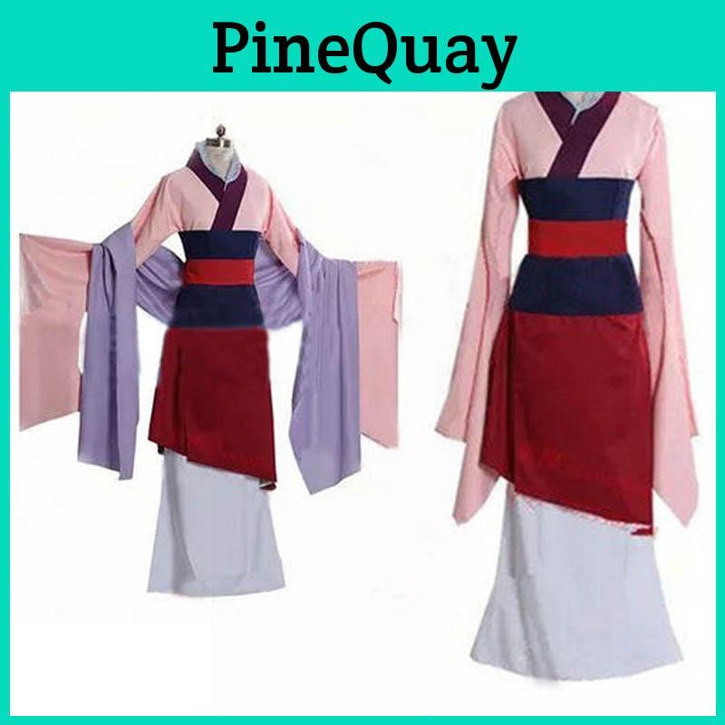 Luxurious Anime Mulan Traditional Kimono Dress Party Cosplay Costume For Women