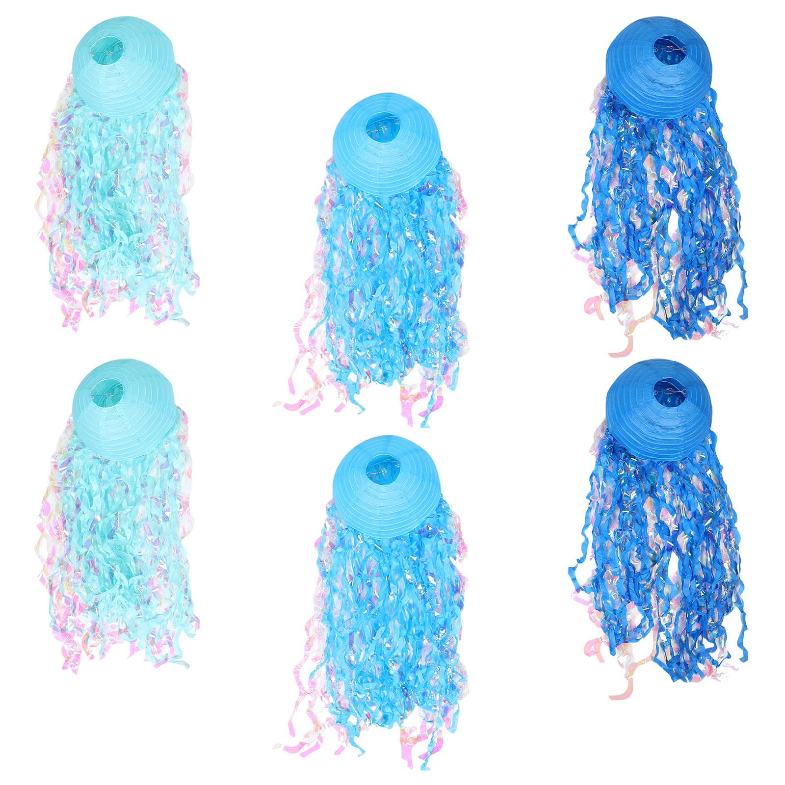 

6Pcs Gradient Mermaid Jellyfish Lanterns Ocean Themed Hanging Paper Lanterns for Underwater Party Decor Indoor Outdoor Summer other
