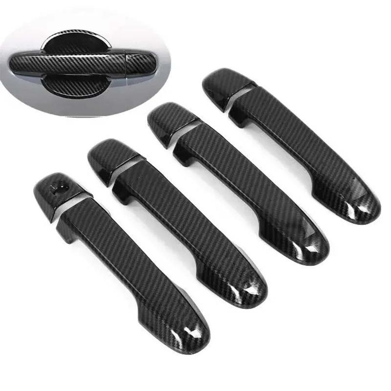 Door Handle Cover For Toyota Yaris Vitz XP130 2012-2017 Glossy Black Carbon Fiber Car Side Trim Sticker Styling Accessories