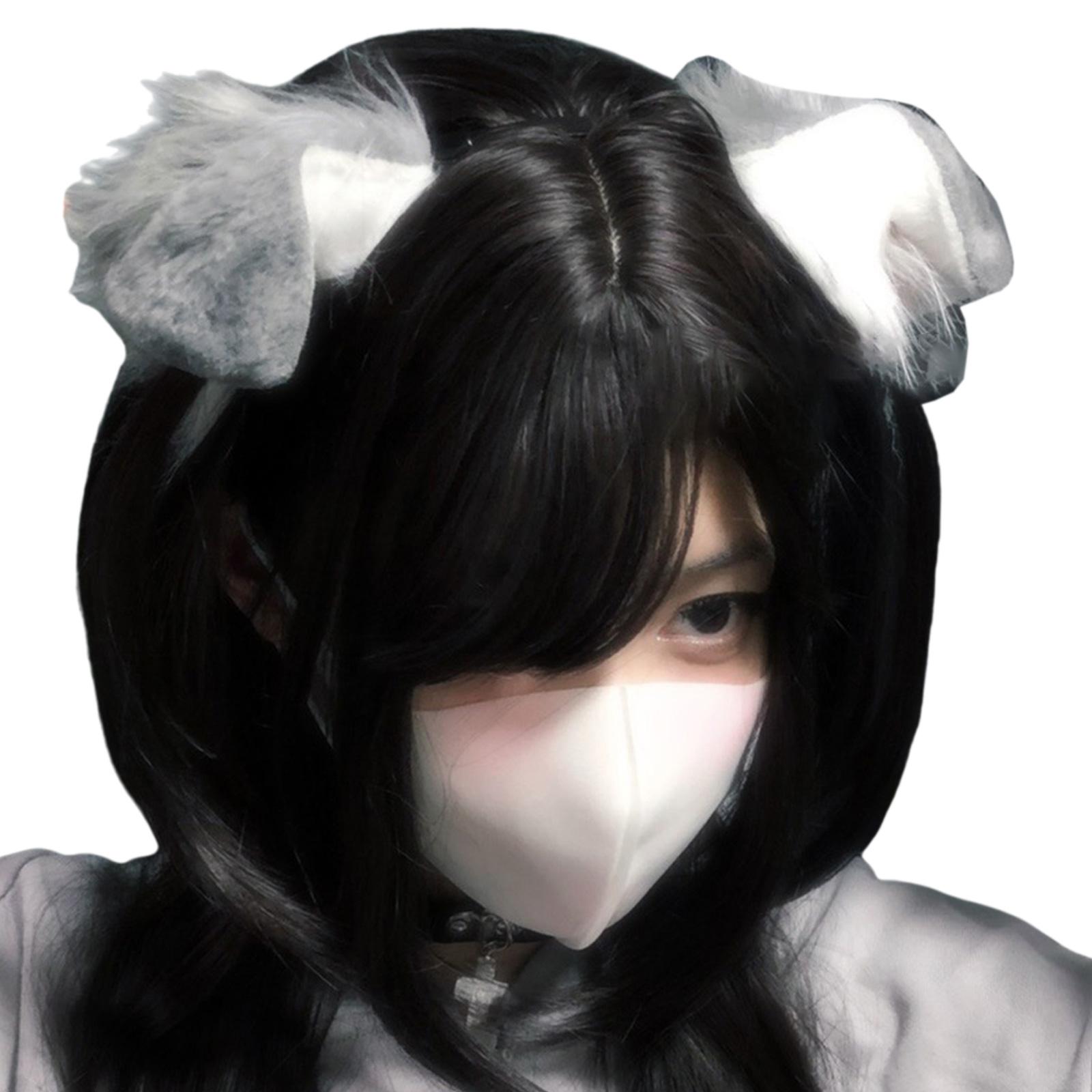 

Плюшевая повязка на голову с ушками собаки акита, мягкий удобный головной убор, аксессуар для костюма с пушистыми ушками животного для вечеринок и косплея