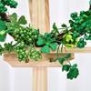 St Patricks Day Wreath for Front Door 15.7 Inch Artificial Clover Lucky Shamrock Wreath for Spring Summer Party Decor