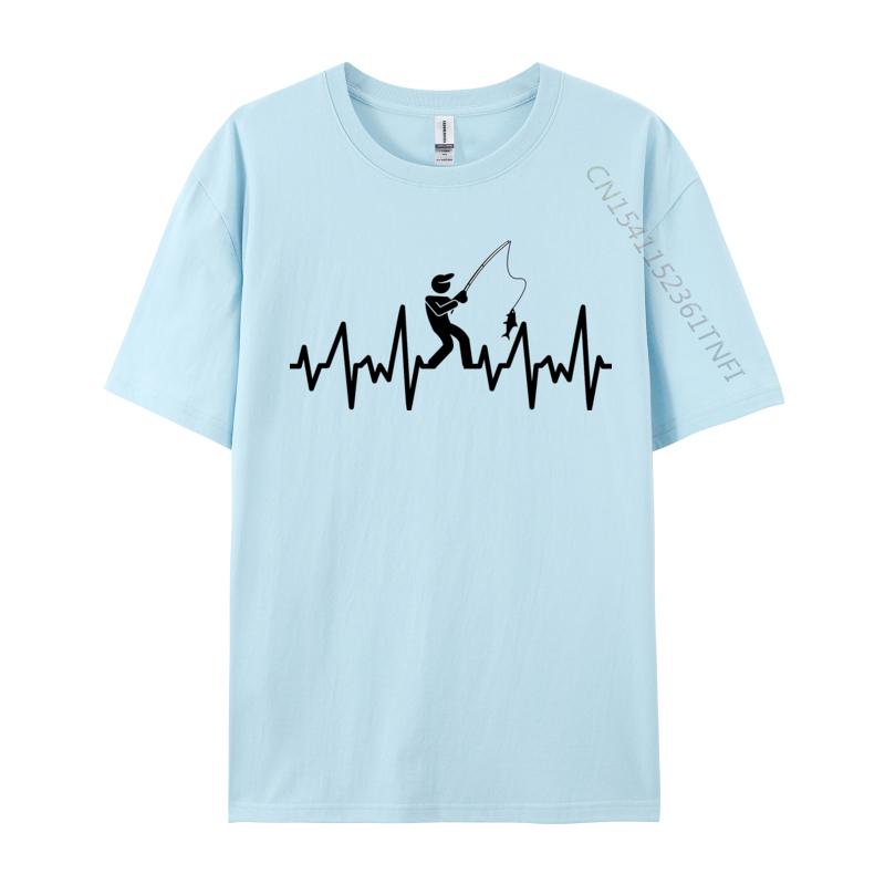 

Fishing Heartbeat Tshirts Slim Fit Normal Top Tshirts Student Tops T Shirt Design Tee Shirts Thanksgiving Day 4XL