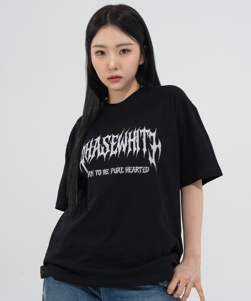 Peijeuhwaiteu [Phase_2] Crackle Metal Tee_Black / 8802026-St11