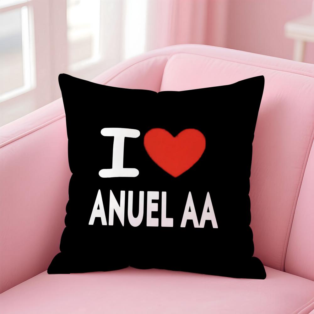 Latin Trap Rapper A-Anuel Aa Cushion Cover Pillowcase Short Plush Invisible Zipper Room Sofa Cushion Cover