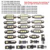 23pcs Led Car Light Bulb T10 Interior Map Dome Trunk License Plate Lamps Kit Ultra-thin Shape White Lights
