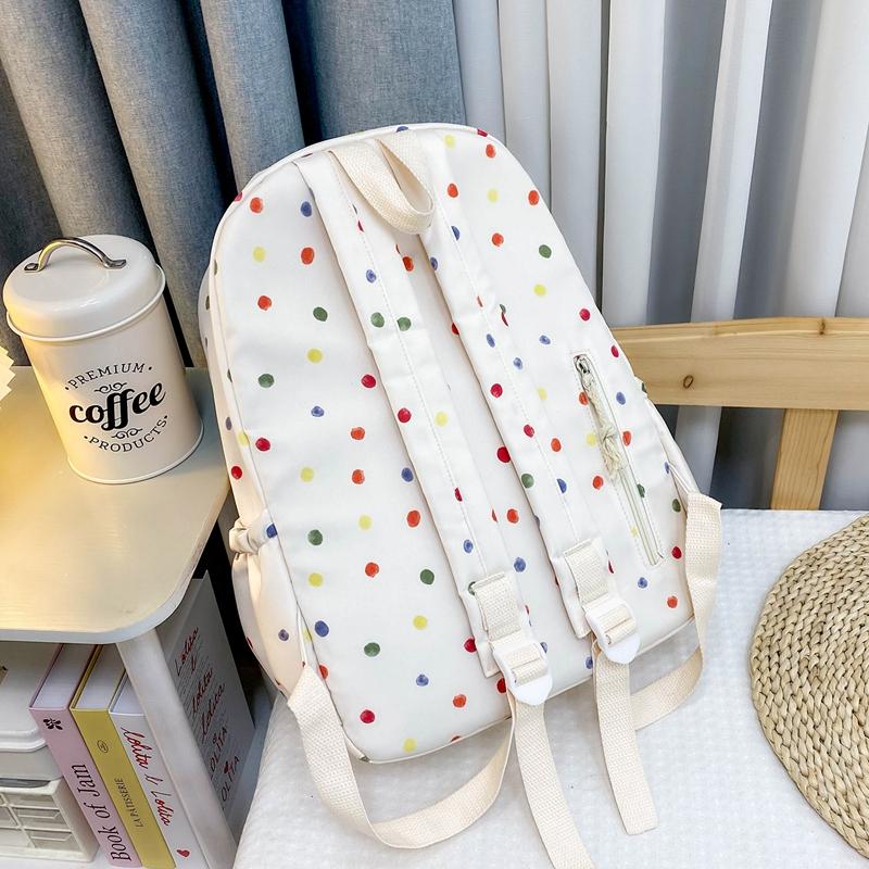 Rucsac cu imprimeu cu puncte pentru femei, ghiozdan mic, floral, pentru studenți. Rucsac ușor de călătorie