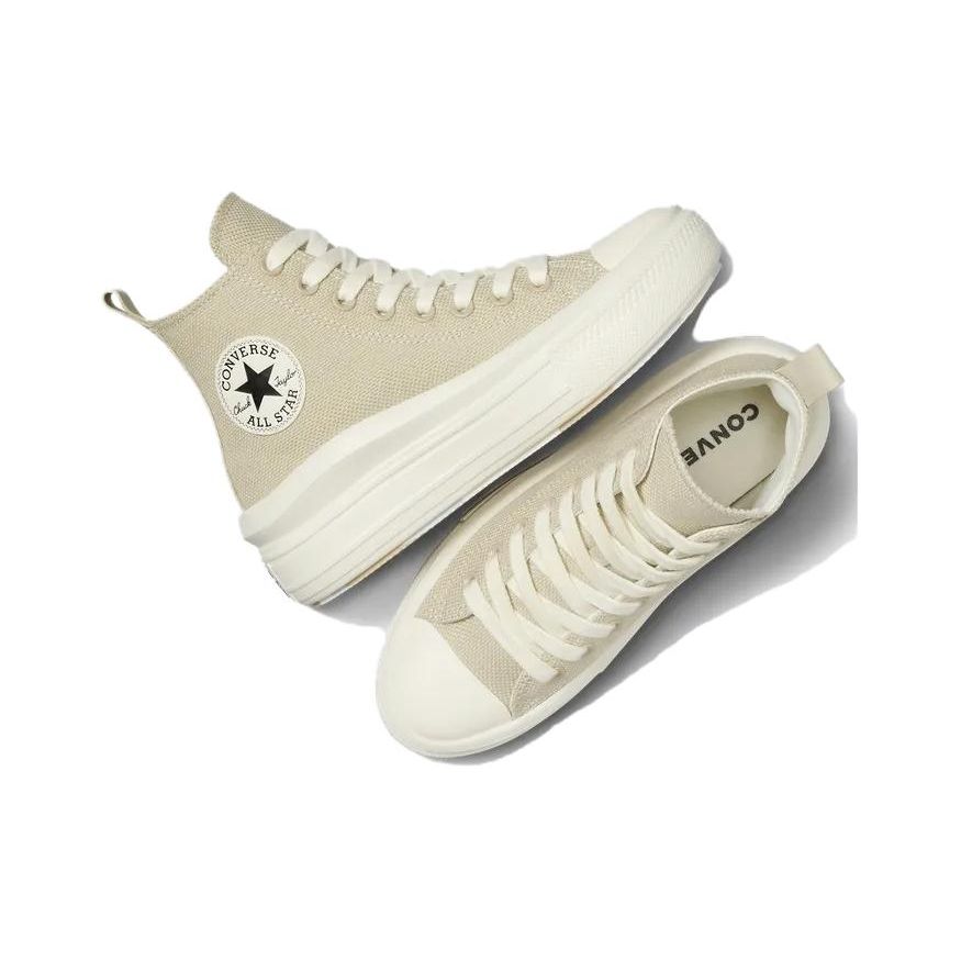 Converse All Star Move Casual Versatile High-Top Canvas Shoes Women Sneakers Beige A09100C