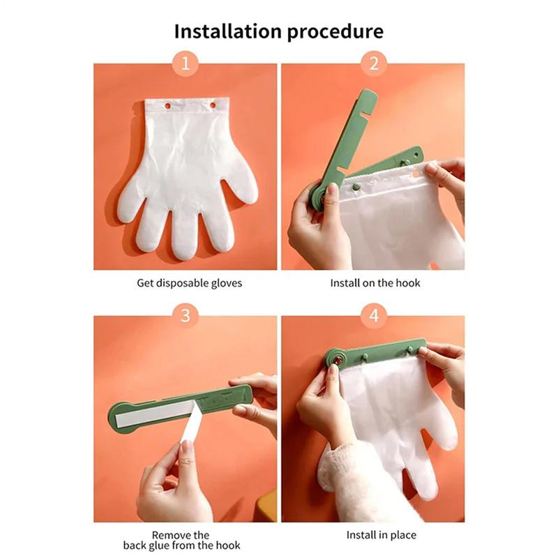 Fixed Clip Disposable Glove Rack Organizer Wall Mounted Glove Dispenser Easy To Install Glove Storage Rack with plastic Gloves