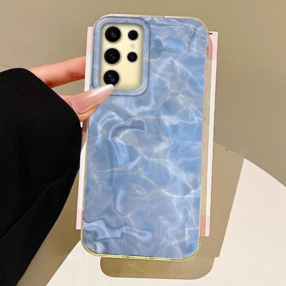 Water Wave Texture Butterfly Flower Girls Phone Case for Samsung Galaxy S25 Edge S24 S23 S22 S21 S20 FE Plus Ultra Bags Cover