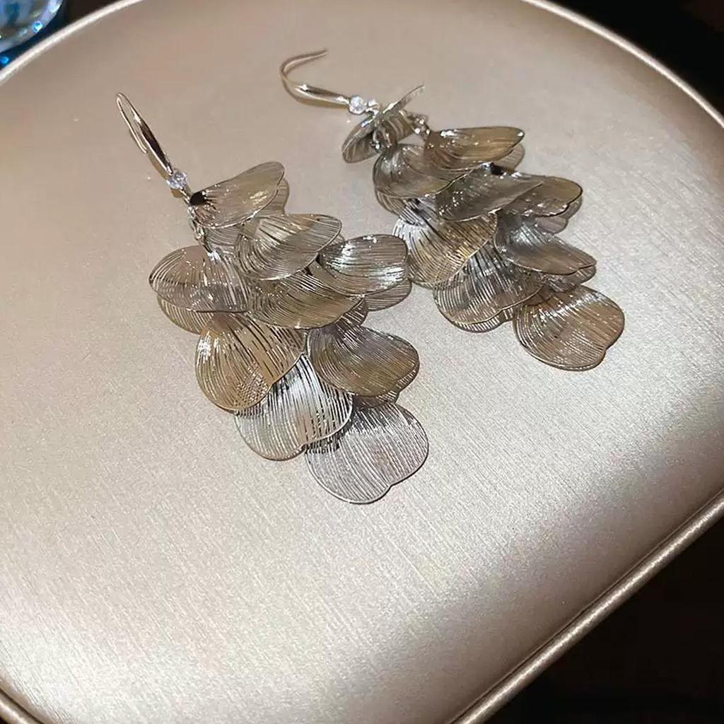 Europäische und Amerikanische 3D Ginkgoblatt Perlenquaste Ohrstecker