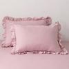 Forhomelife Pillowcase Set of 2, Frilled Pillowcase, 43x63cm, Stylish and Cute, Envelope Style, Peach Skin Finish, Antibacterial, Deodorizing