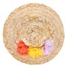 Pet Straw Hat Puppy Cap with Colorful Flowers for Party Costume Decorations(M)