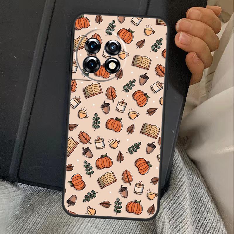 Autumn Leaves Pumpkin Halloween Case For OnePlus 15 13T 13 12 11 13R 12R 10R 10T 8T OnePlus Nord 5 CE 3 4 Lite N20 N30 Cover