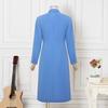 VONDA Elegant Women Casual Turn Down Collar Long Sleeve Long Dress No Belt