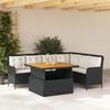 VidaXL Garden Sofas 2 Pcs with Cushions Black Wicker, Outdoor Sofa Set, Garden Furniture Set, Set 3262083
