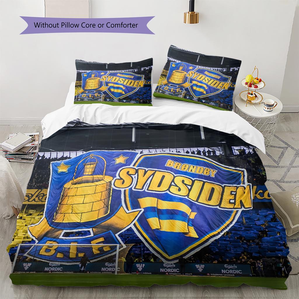 Brondby IF Pattern Bedding Home Decoration Birthday & Festival Gift (1 * duvet cover + 2 * pillowcase, without core)